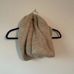Tan Knitted Infinity Scarf